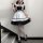 Japanese maid dress cosplay outfit featuring cute anime lolita style with black and white colors, perfect for women seeking p...