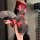Japanese-style off-shoulder black floral kimono robe - sheer, hip-revealing roleplay bathrobe & cosplay cover-up featuring el...