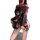 Japanese-style off-shoulder black floral kimono robe - sheer, hip-revealing roleplay bathrobe & cosplay cover-up