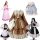 Japanese style plus size black white lace maid dress - lolita cosplay outfit set for women featuring intricate lace details a...