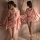Sexy pink silk japanese sakura kimono set, featuring elegant floral patterns and flowing sleeves, perfect for sensual at-home...