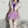 Japanese school uniform set featuring a pleated skirt and sailor blouse, perfect for cosplay or role play with its playful de...