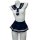 Japanese schoolgirl costume featuring a sailor-style uniform with an open-crotch bodysuit and pleated skirt, perfect for adul...