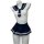 Japanese schoolgirl costume featuring a sailor-style uniform with an open-crotch bodysuit and pleated skirt, perfect for adul...