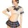 Japanese schoolgirl jk uniform set featuring a sheer blouse with a plaid bow tie and a matching pleated skirt, perfect for bo...