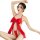Woman posing in red satin halter bodysuit with large bow, backless design, and thong cut.