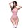 Woman in pink japanese-style sexy bikini set with flirty open-crotch design, pure temptation lingerie for women.