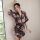 Japanese-style sexy lace sleepwear set – sheer chiffon kimono robe & matching lingerie outfit featuring floral patterns, perf...