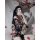 A woman poses with a smartphone, wearing a japanese-style sexy sleepwear set featuring a kimono-inspired nightgown and robe w...