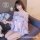 Japanese-style sheer kimono lingerie set – sensual lace trimmed sleep dress & open-front robe for women, featuring delicate f...