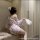 Japanese-style sheer lace bathrobe set featuring sweet sakura design, delicate bow detail, and kimonoinspired nightwear for p...