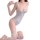 A woman poses wearing a sheer lace bodysuit with a push-up effect, featuring an open-crotch design inspired by swimwear and s...
