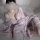 Soft pink floral yukata-inspired satin sleep dress featuring delicate patterns and a bow tie waist design, perfect for femini...