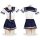 Japanese-style student uniform set featuring a sailor top with a navy blue bow and pleated skirt, ideal for role play costume...