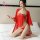 Sexy transparent red bridal lingerie set with matching robe, perfect for romantic new year celebrations and evening wear.