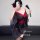 Jifeiman sexy lingerie set - japanese-style black kimono sleepwear, no-remove pure-yu outfit with floral print