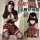 Model wearing jin xiao pure-temptation lingerie set with plaid skirt, open bra, and thigh-highs.