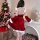 Sexy red christmas dress with white fur trim, perfect for holiday costumes. plus size design suitable for curvy women.