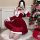 Jingxu plus size sexy lingerie set for curvy women - christmas, halloween & new year costume outfit featuring festive red dre...