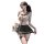 Woman in sheer mesh jinxiao jk sailor suit lingerie with black skirt, holding a plush toy.