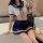 Seductive sailor-themed hot jk uniform lingerie set featuring a cropped top with sailor collar and pleated skirt, perfect for...