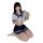 A person wearing a hot jk uniform lingerie set featuring a sailor-style design, complete with a sailor top and skirt, holding...