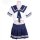 Jk uniform set for women - cute sailor style school outfit with pleated skirt & airline hostess inspired costume
