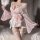 Kawaii bunny maid costume - japanese-style sexy sleep robe with bow & rabbit print, cute & alluring lingerie set