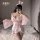 Kawaii bunny maid costume - japanese-style sexy sleep robe with bow & rabbit print, cute & alluring lingerie set