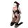 Woman wearing black lace bodysuit sleepwear set with sheer open-crotch design, matching lingerie and lounge wear.