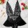 Luxury black lace bodysuit with sheer panels and scalloped edges, styled on white fur with red roses.