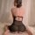 Sheer lace cheongsam jumpsuit featuring high slit and push-up straps, perfect for vintage-inspired sensual sleepwear.