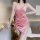 Sexy lace cross-back silk sleep dress for women, elegant backless design with romantic details, perfect nightwear.