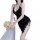 Sexy black lace cross-back silk sleep dress with deep neckline and scalloped edges, perfect for romantic nightwear.