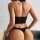 Sexy black lace cut-out tie-up babydoll set, elegant design perfect for sensual sleepwear and premium womens lingerie.
