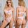 White sheer mesh lingerie set with red heart embroidery, featuring a sexy bra and thong for women.