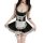 Premium lace lingerie set featuring a black maid costume with white accents, perfect for cosplay or date night fun.