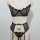 Lace mesh sensual babydoll set for women – sheer romantic lingerie with eyelash trim & cross-stitch detail