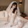 Woman in lace mesh sheer deep v bodysuit with veil, gloves, and garter—sexy low-cut erotic sleepwear & lingerie set.