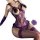Sexy purple lace bodysuit with open cups and matching stockings, perfect for intimate moments and date nights.