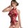 Sexy sheer lace bodysuit with open cups and kimono-style design, perfect for intimate wear or seductive sleepwear.