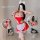 Sexy maid costume set featuring lace, sheer mesh, and hollow details, perfect for cosplay with bunny ears and apron design.
