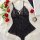 Sexy black lace sheer bodysuit with delicate floral patterns, perfect for women seeking elegant european style erotic lingeri...