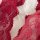 Red lace sheer bodysuit with heart-shaped rhinestone buckle, elegant european style design, perfect for intimate wear.