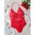 Red lace sheer bodysuit with intricate floral patterns, perfect for women seeking sexy full-lace erotic lingerie. european an...