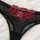 Luxury lace sheer bra set with red floral embroidery and transparent mesh, designed for plus size women.
