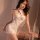 Sexy lace sheer cheongsam lingerie set featuring backless hook-and-loop halter mini dress with matching sleepwear, perfect fo...