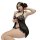 Sexy european style lace sheer halter mini dress with bow and thong set, elegant design for womens lingerie.