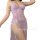 Lace sheer v-neck sleep dress with high slit and matching thong, plus size sexy lingerie set for women.