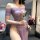 Lace sheer off-shoulder bodysuit dress, elegant design with rose detail, perfect sleepwear for women, pure temptation lingeri...